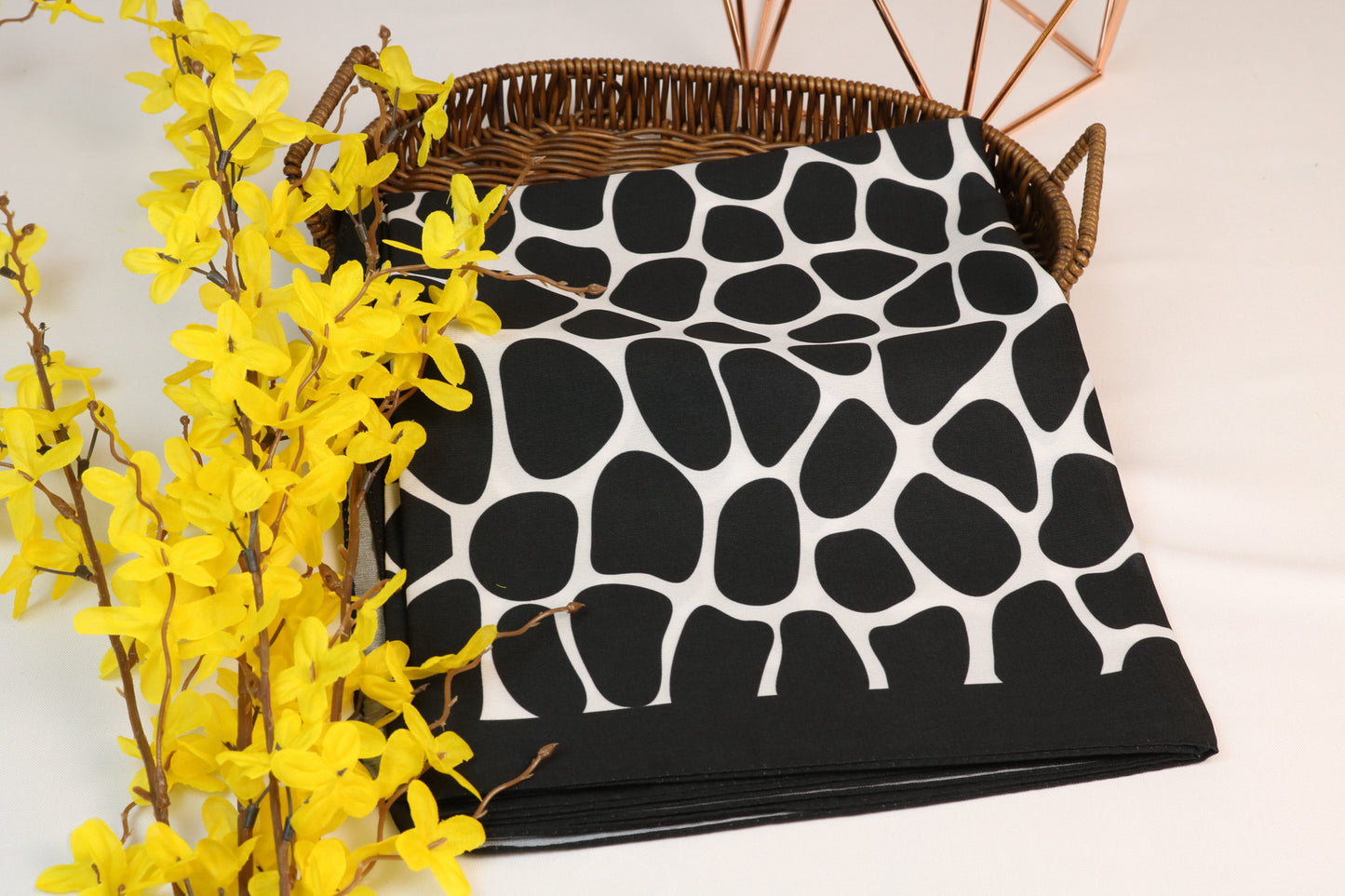 Black White Medina Silk Hijab