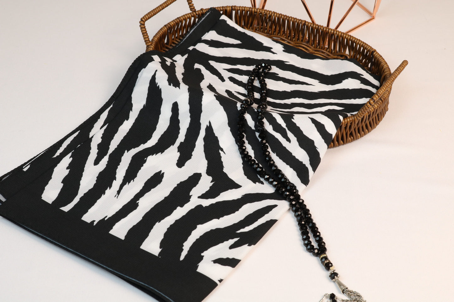 Black White Medina Silk Hijab