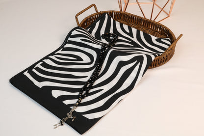 Black White Medina Silk Hijab