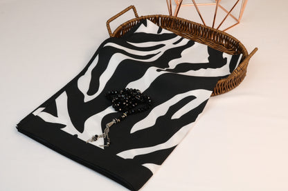 Black White Medina Silk Hijab